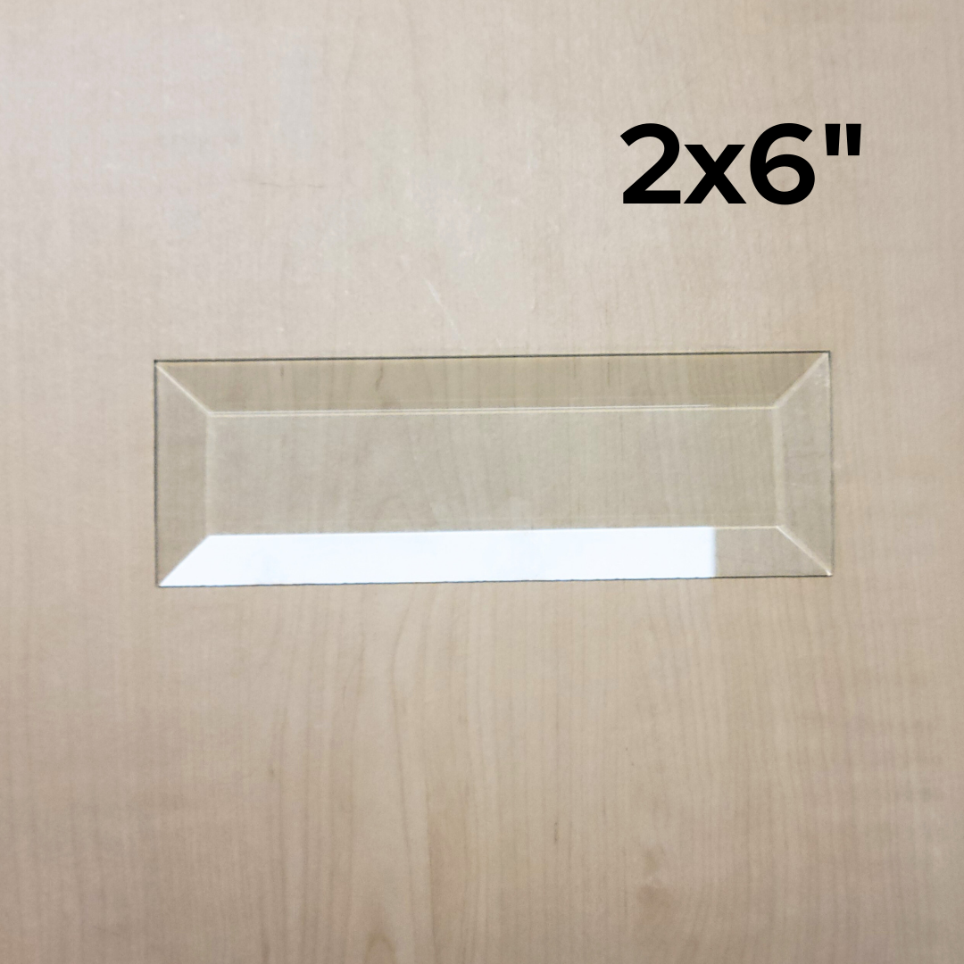2"x6" Clear Bevel Rectangle (2 inch x 6 inch) | 10 or 30 Pack